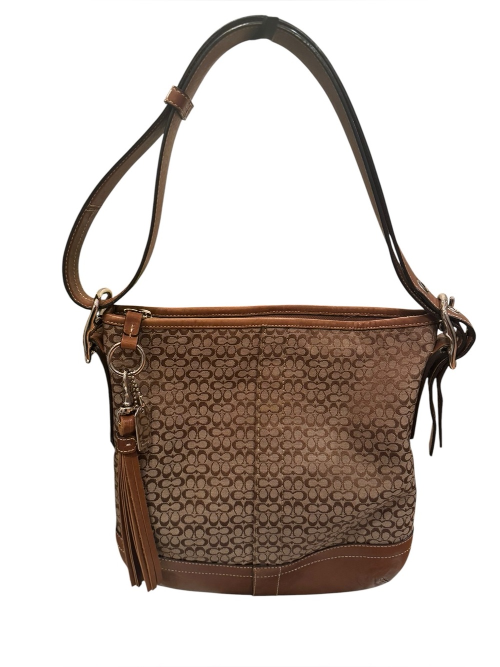 Coach Signature Jacquard Convertible Crossbody - Mini C EUC